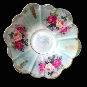 LM Royal Halsey Gold Roses Vintage Saucer